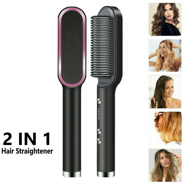 Negative Ion Hair Straightener Brush - Slendoraq