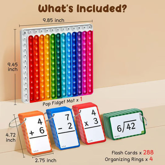 Math Fidget Toy, Math Game with Addition,Subtraction,Multiplication,Division Flash Cards or Time Table(Using age: 3+)