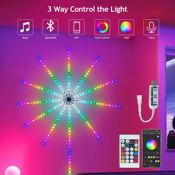 WiFi Bluetooth Smart Fireworks Led Light
