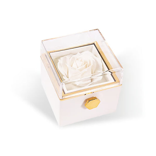 360 Degree Rotatable Preserved Real Rose Gift Box