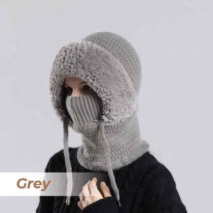 Women’s Thermal Knit Hood – Fleece-Lined Winter Hat, Neck Warmer & Face Cover Combo