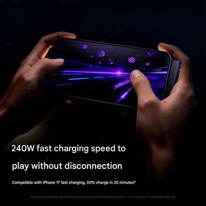 ⚡Official Authorized | MFi-Certified Cables🔥 2-in-1 Invisible Holder Charger Cable - 240W Fast Charging Cord with Built-In Phone Stand