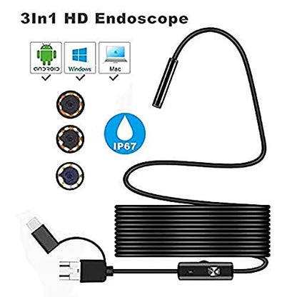 Plug-and-play endoscope camera – Compatible with Android, USB, and TC (not applicable to Apple systems)