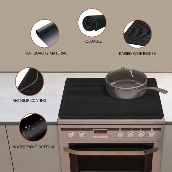 500°F/220°C Heat-Resistant Silicone Stove Cover Mat & Utensils