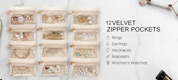 Travel Jewelry Box with Small Pouches