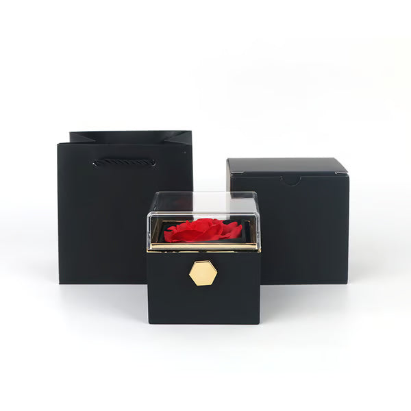 360 Degree Rotatable Preserved Real Rose Gift Box
