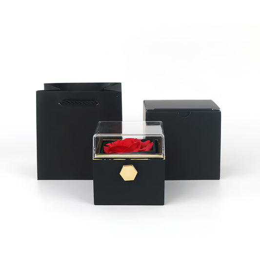 360 Degree Rotatable Preserved Real Rose Gift Box