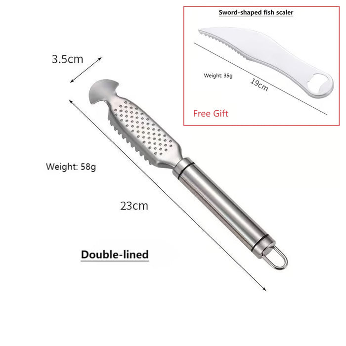 2-in-1 Stainless Steel Fish Scaler + Ginger Grater