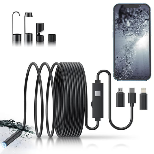 Plug-and-play endoscope camera – Compatible with Android, USB, and TC (not applicable to Apple systems)