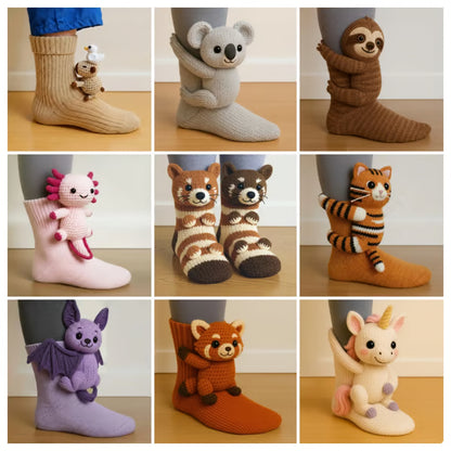 Cosy 3D Knit Animal Socks, Cute & Comfy for You or a Lovely Gift