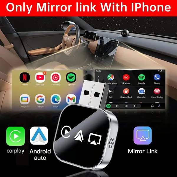 3 in 1 Screen Mirror Phone, wired to wireless Carplay adapter