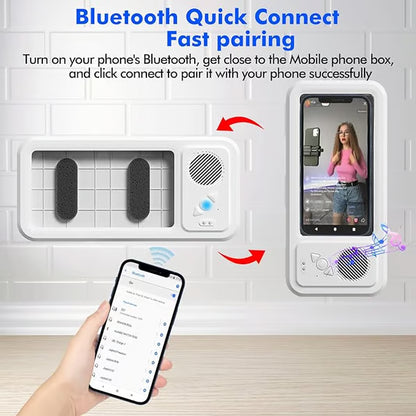 Shower Phone Holder with Wireless Bluetooth Speaker