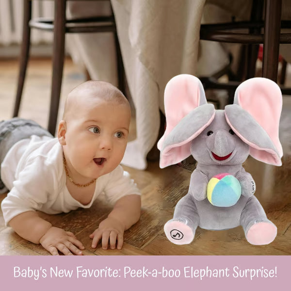 Cute Hide and Seek Elephant Plush Doll with Music