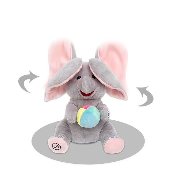 Cute Hide and Seek Elephant Plush Doll with Music