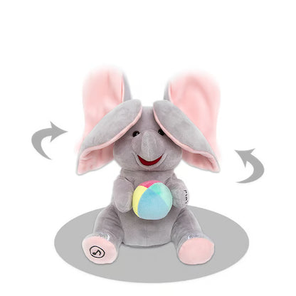 Cute Hide and Seek Elephant Plush Doll with Music