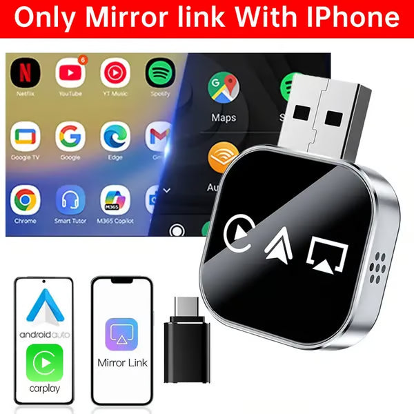 3 in 1 Screen Mirror Phone, wired to wireless Carplay adapter