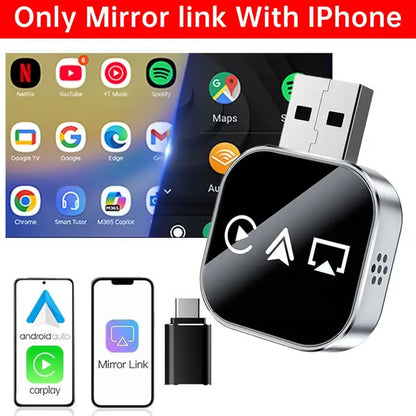 3 in 1 Screen Mirror Phone, wired to wireless Carplay adapter