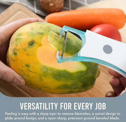 2 in1 Stainless Steel Multi-function Potato Peeler Fruit Vegetable Chopper Mini Spud Slicer Grater Shredder Dual-purpose Peeler