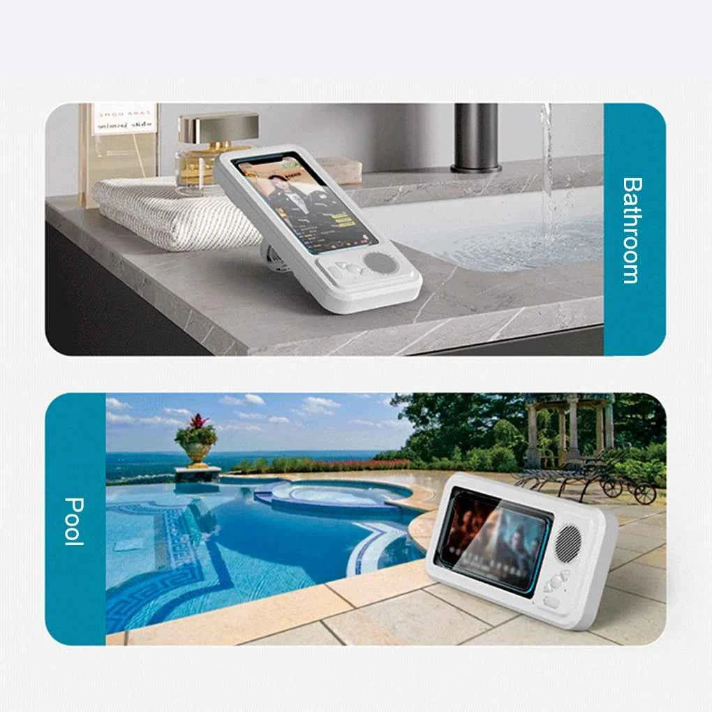 Shower Phone Holder with Wireless Bluetooth Speaker