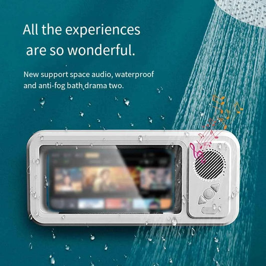 Shower Phone Holder with Wireless Bluetooth Speaker