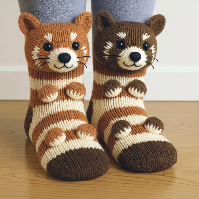 Cosy 3D Knit Animal Socks, Cute & Comfy for You or a Lovely Gift