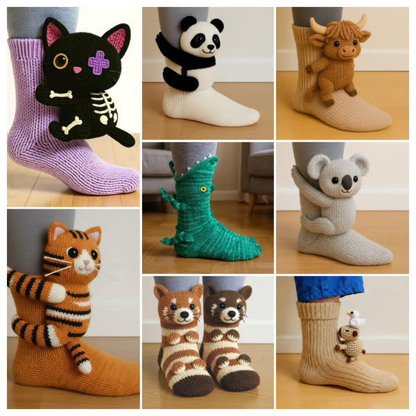 Cosy 3D Knit Animal Socks, Cute & Comfy for You or a Lovely Gift