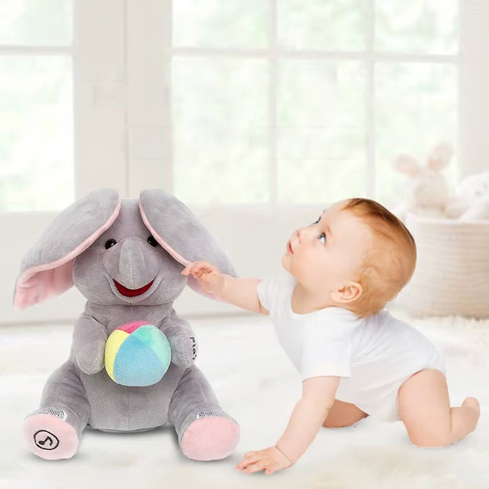 Cute Hide and Seek Elephant Plush Doll with Music