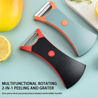 2 in1 Stainless Steel Multi-function Potato Peeler Fruit Vegetable Chopper Mini Spud Slicer Grater Shredder Dual-purpose Peeler