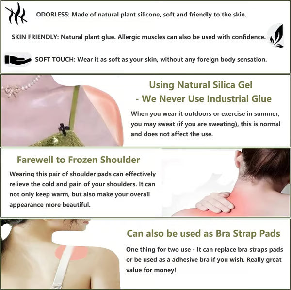 Naturally Silicone - Transparent Anti-slip Shoulder Pads Splendoraq