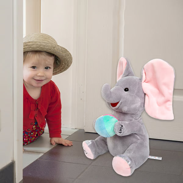 Cute Hide and Seek Elephant Plush Doll with Music
